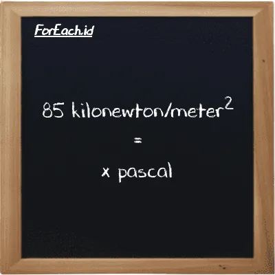 Example kilonewton/meter<sup>2</sup> to pascal conversion (85 kN/m<sup>2</sup> to Pa)